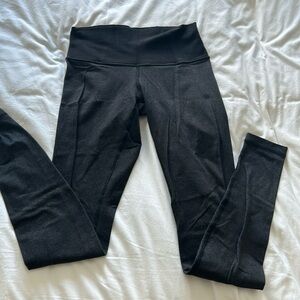 black and gray stripped lululemon leggings